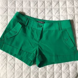 Size 2 Express Shorts.  Green.  Polyester.